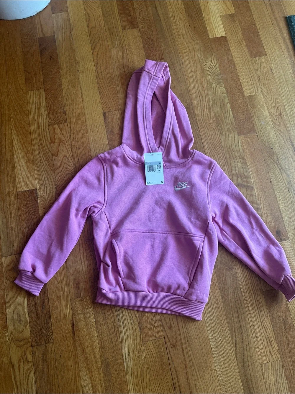 NWT kids Nike Pink Pullover Hoodie with Chest Logo